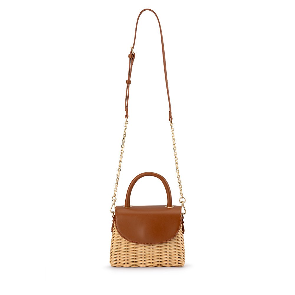 Olga Berg ELLE Wicker Top Handle (Tan)