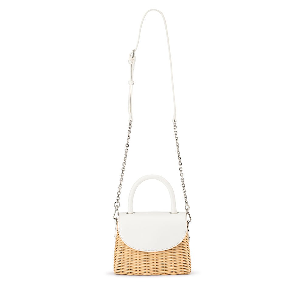 Olga Berg ELLE Wicker Top Handle (White)