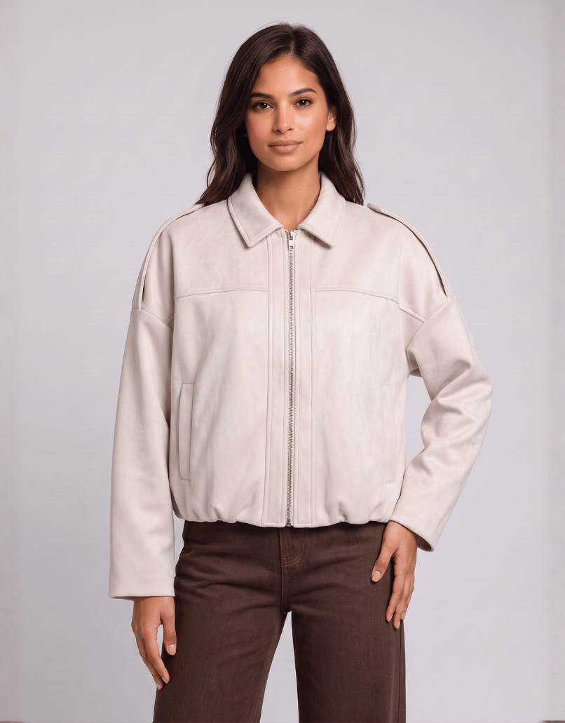 132 Fashion Elle Bomber Jacket (Cream)
