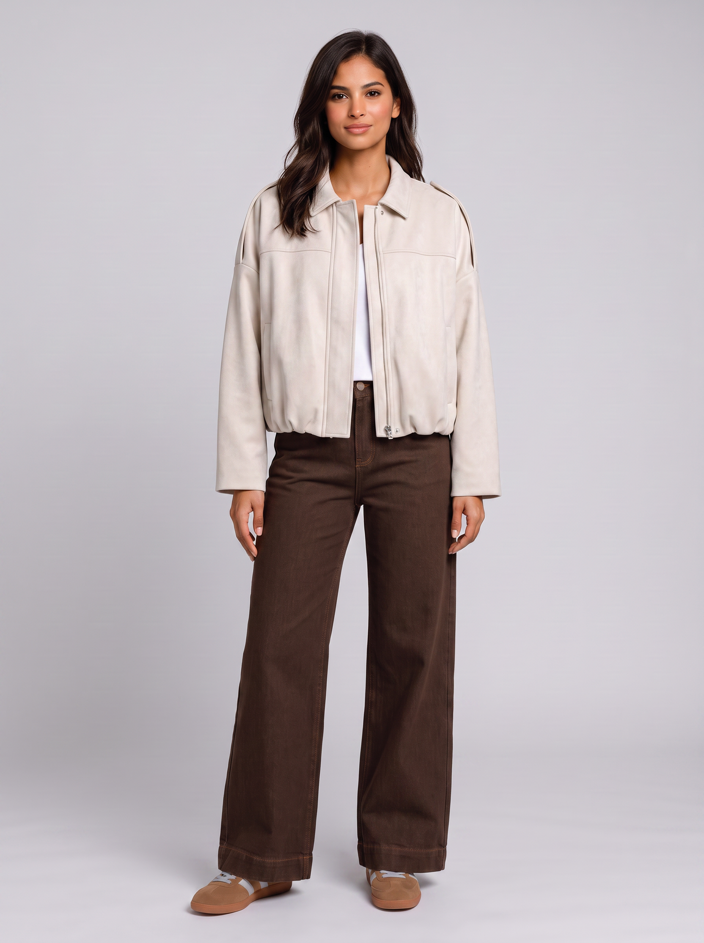132 Fashion Elle Bomber Jacket (Cream)