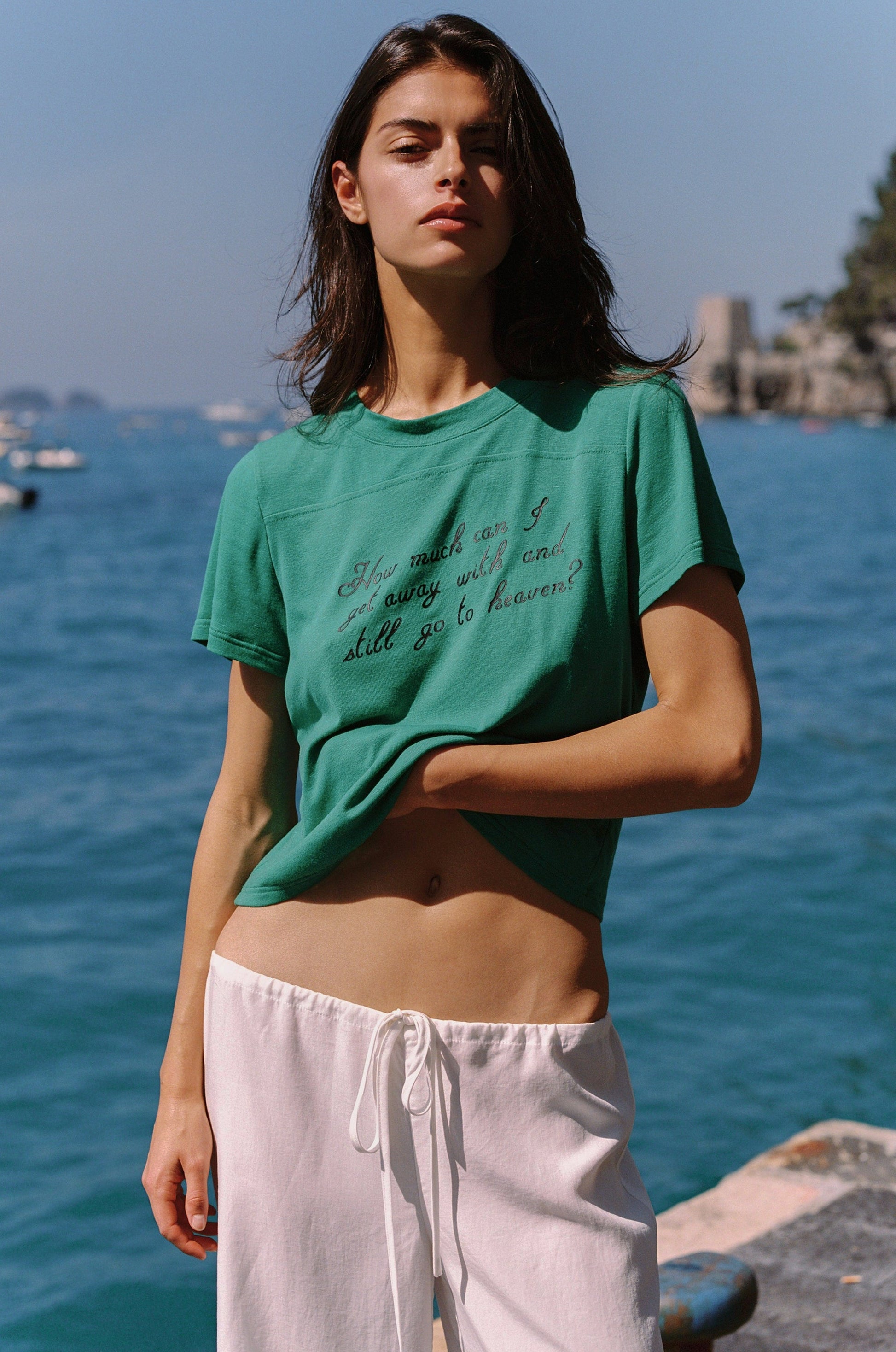Image of T-Shirts. Product name - Ellie Tee in Emerald colour by brand - With Jéan