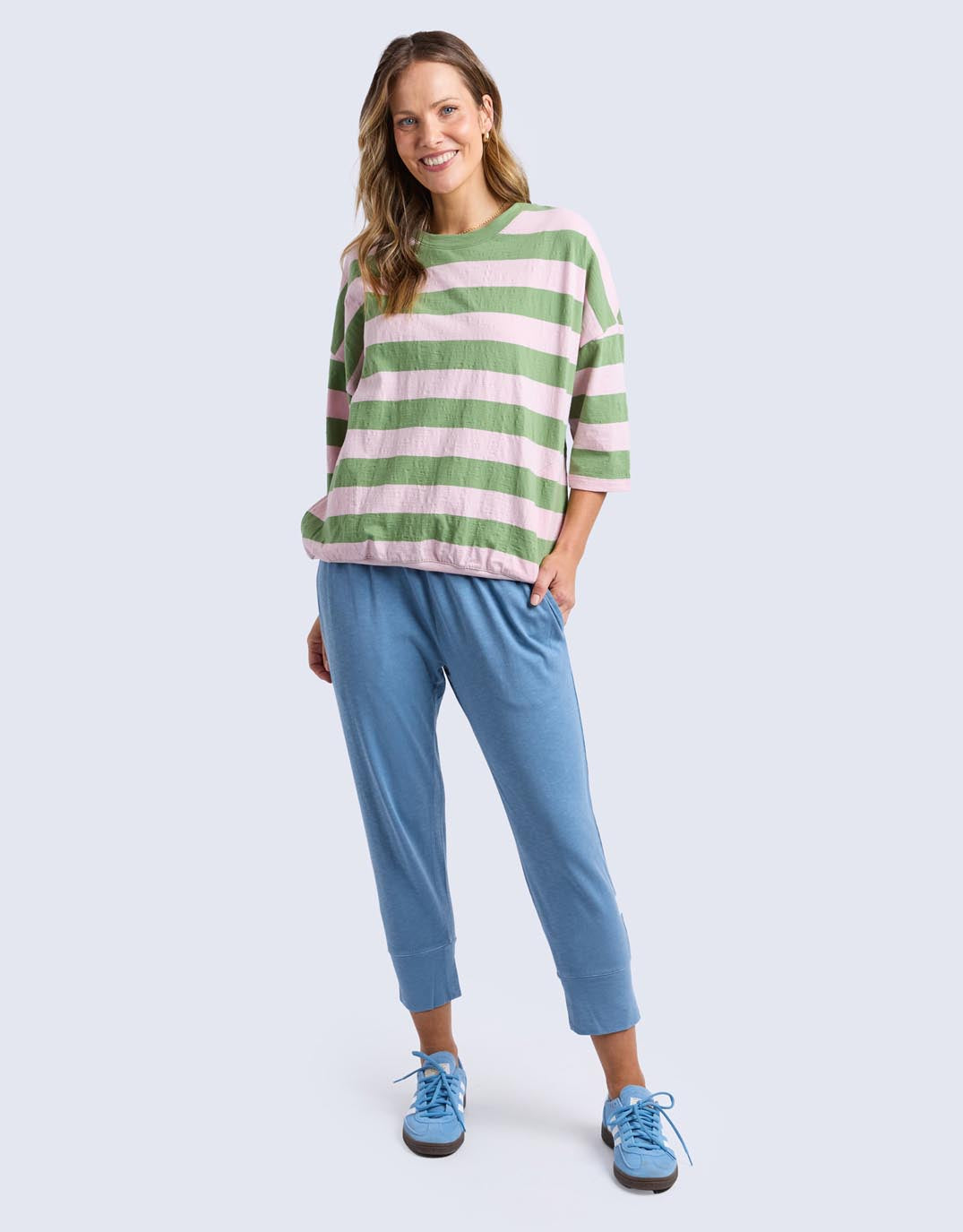 3/4 Brunch Pant - (Blue Shadow)
