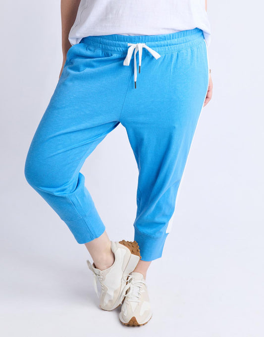 3/4 Brunch Pant - (Side Tape Azure Blue/White Trim)