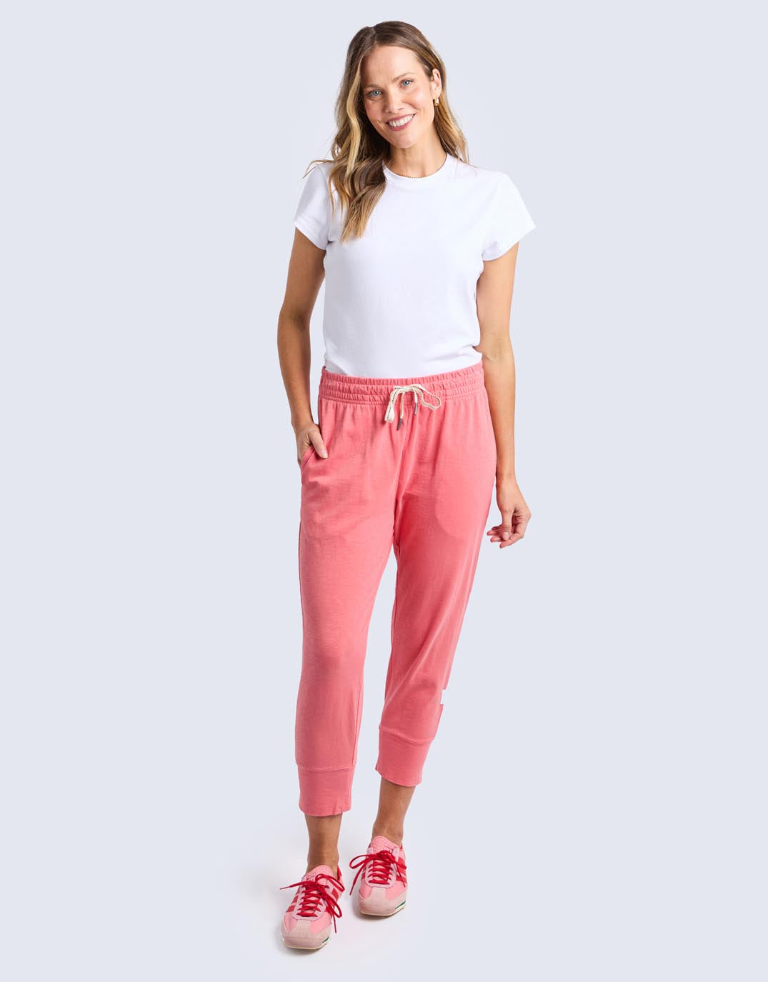 3/4 Brunch Pant - (Sugar Coral)
