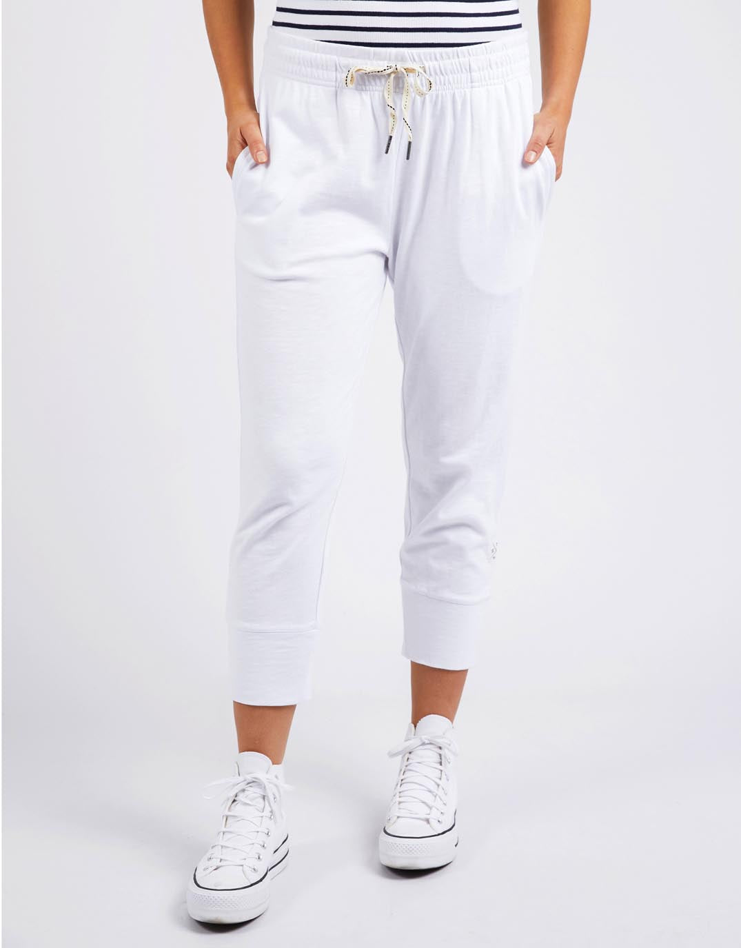 Elm 3/4 Brunch Pants (White)
