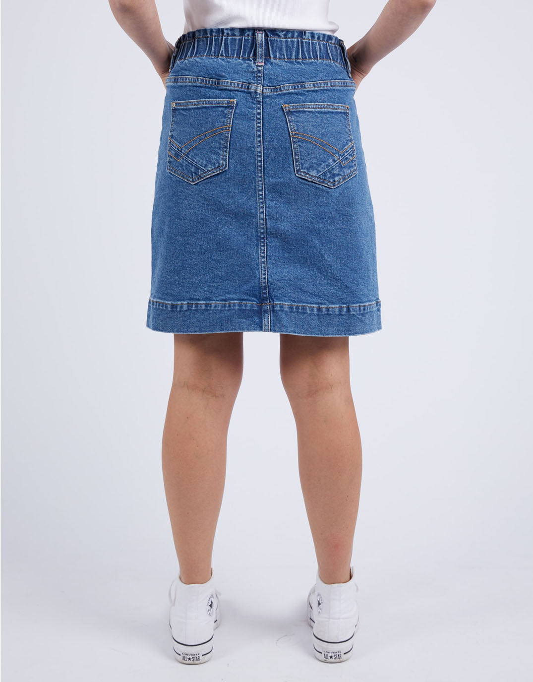 Elm Atlas Denim Skirt (Dark Blue Wash)