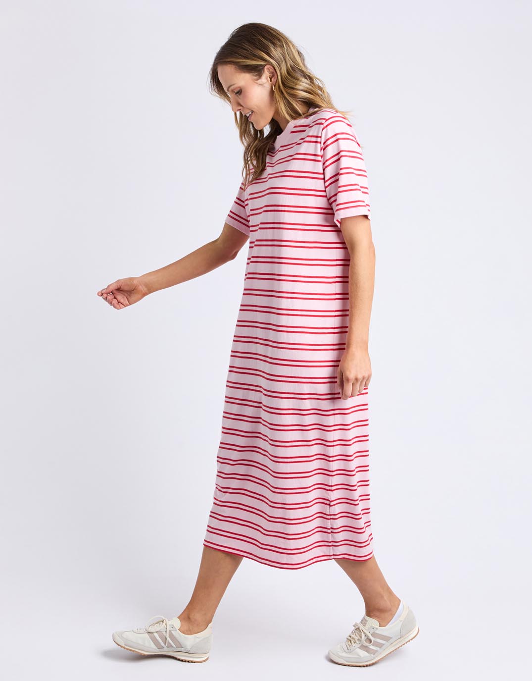 Elm Bon Bon Dress (Red And Pink Stripe)
