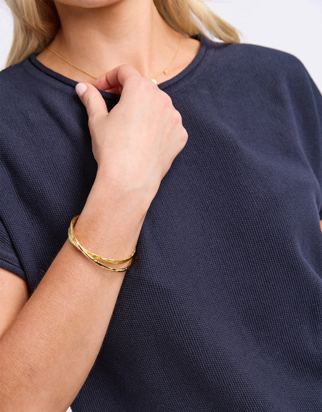 Elm Coral Dust Waffle Knit (Navy)