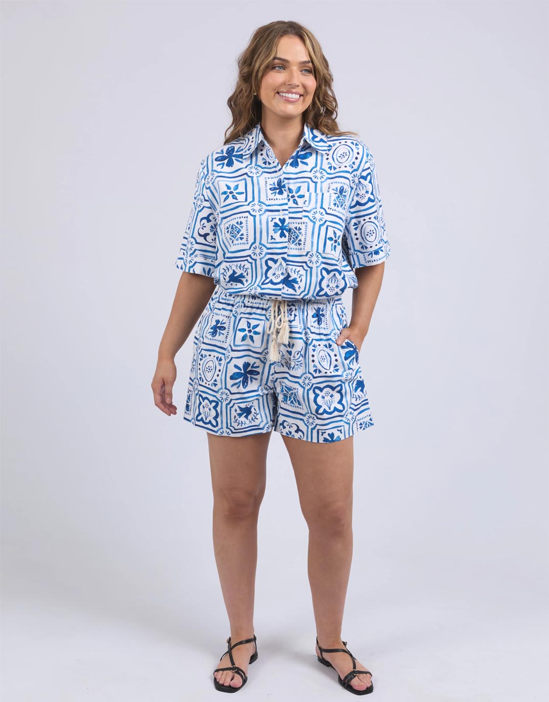Dolce Tile Short - (Ocean Tile Print)