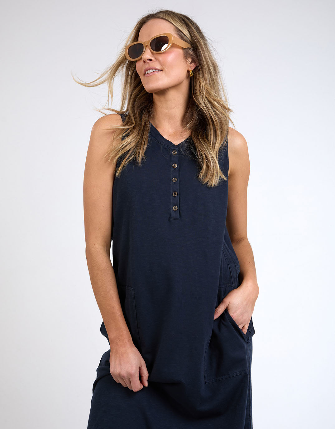 Elysian Dress - (Navy)