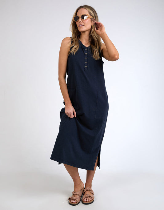 Image of Dresses. Productname: Elysian Dress - in Navy colour by brand - Elm