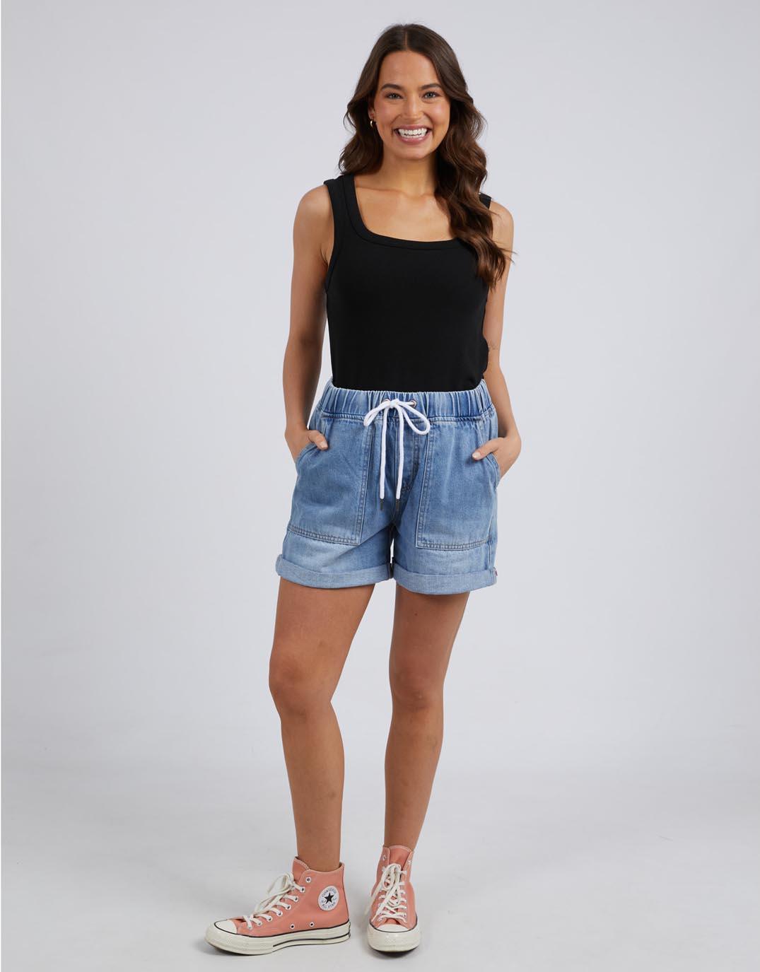 Emma Relaxed Denim Short - (Blue)