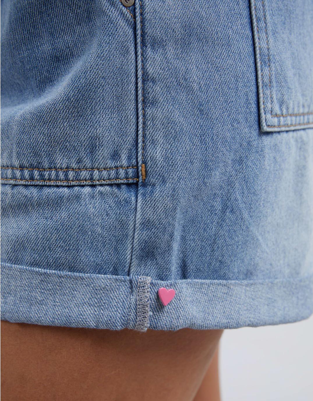 Emma Relaxed Denim Short - (Blue)