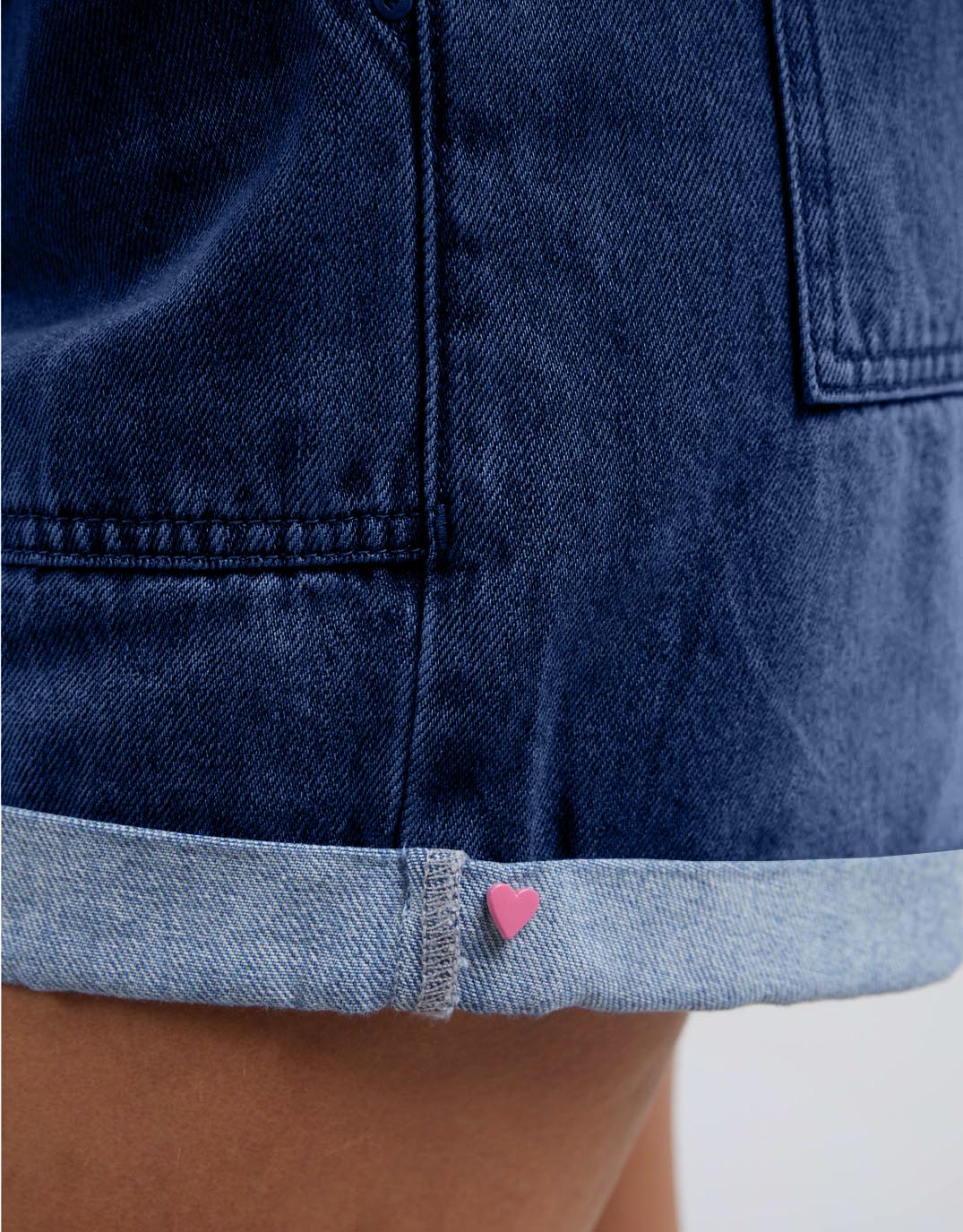 Elm Emma Relaxed Denim Short (Dark Blue Wash)