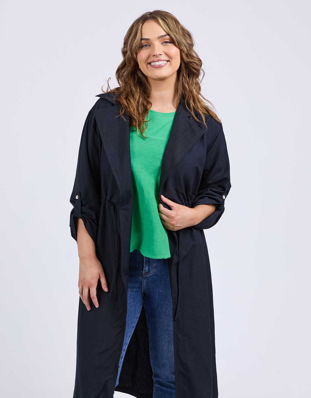 Elm Linen Trench (Dark Sapphire)
