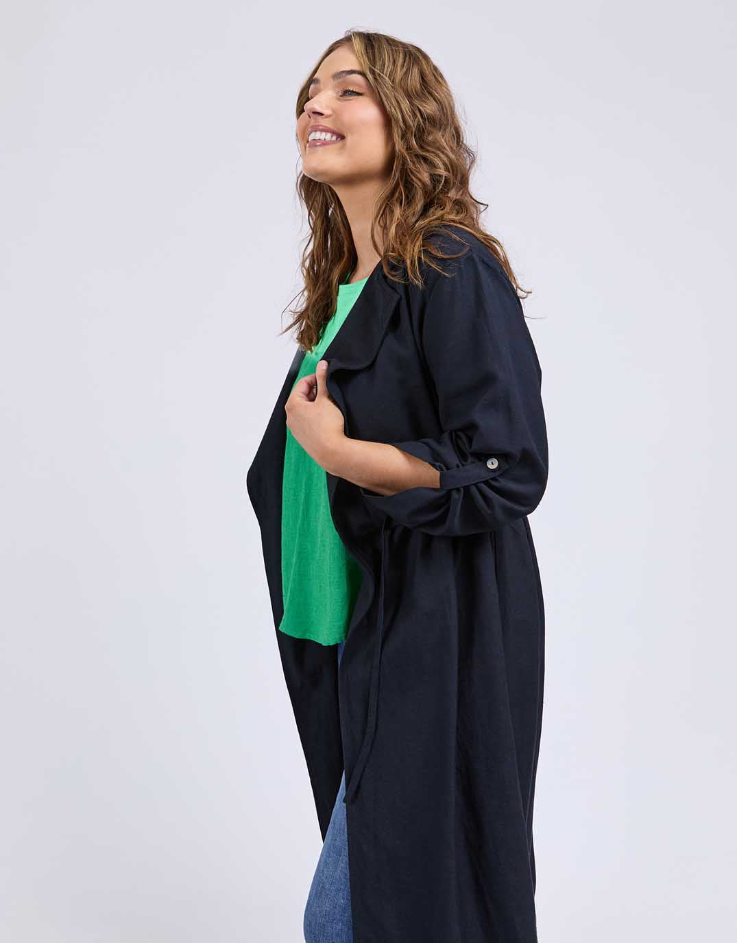 Elm Linen Trench (Dark Sapphire)