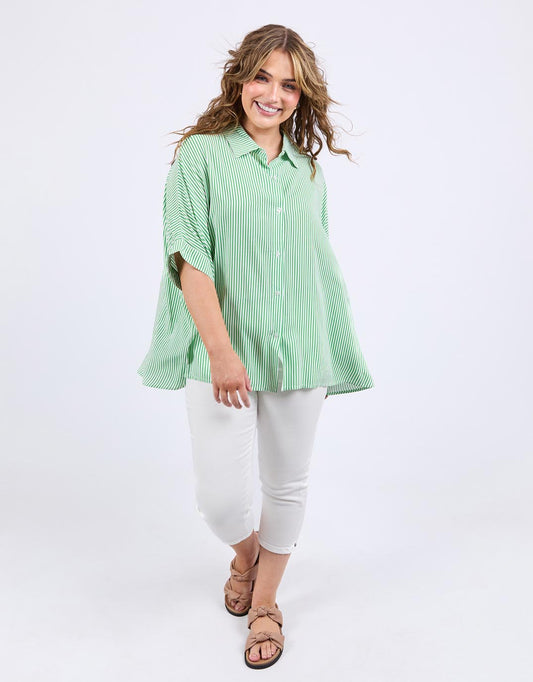 Luna Shirt - Spring Green/Marshmallow Stripe (Spring Green / Marshmallow Stripe)
