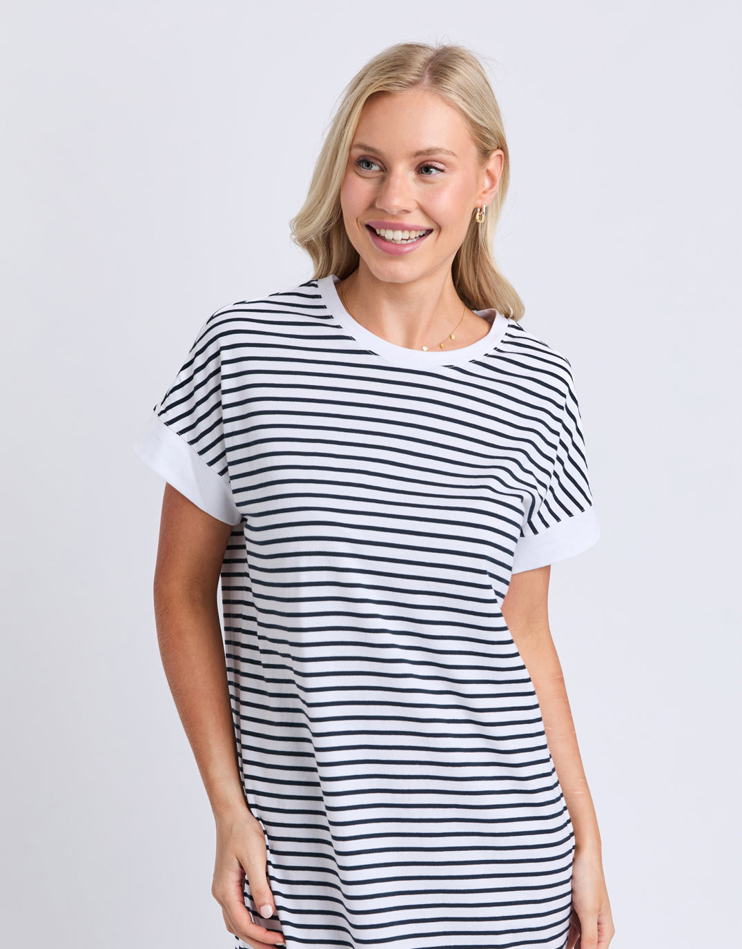 Elm Maggie Stripe Dress (White)