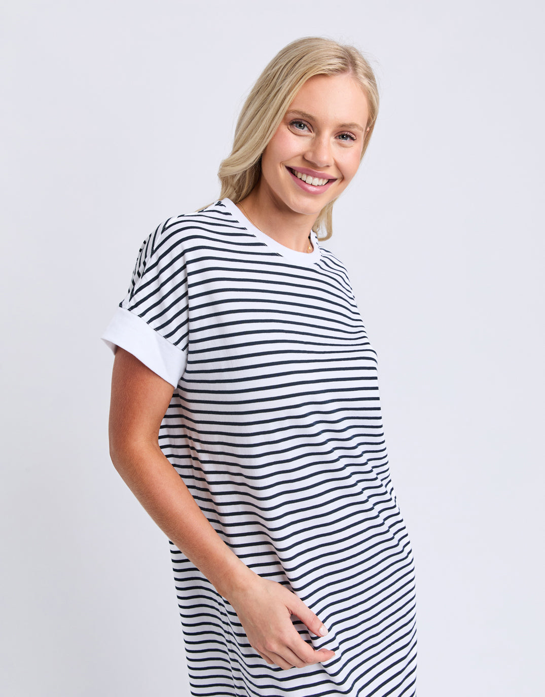 Elm Maggie Stripe Dress (White)