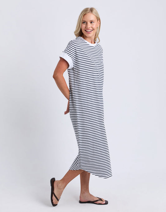Elm Maggie Stripe Dress (White)