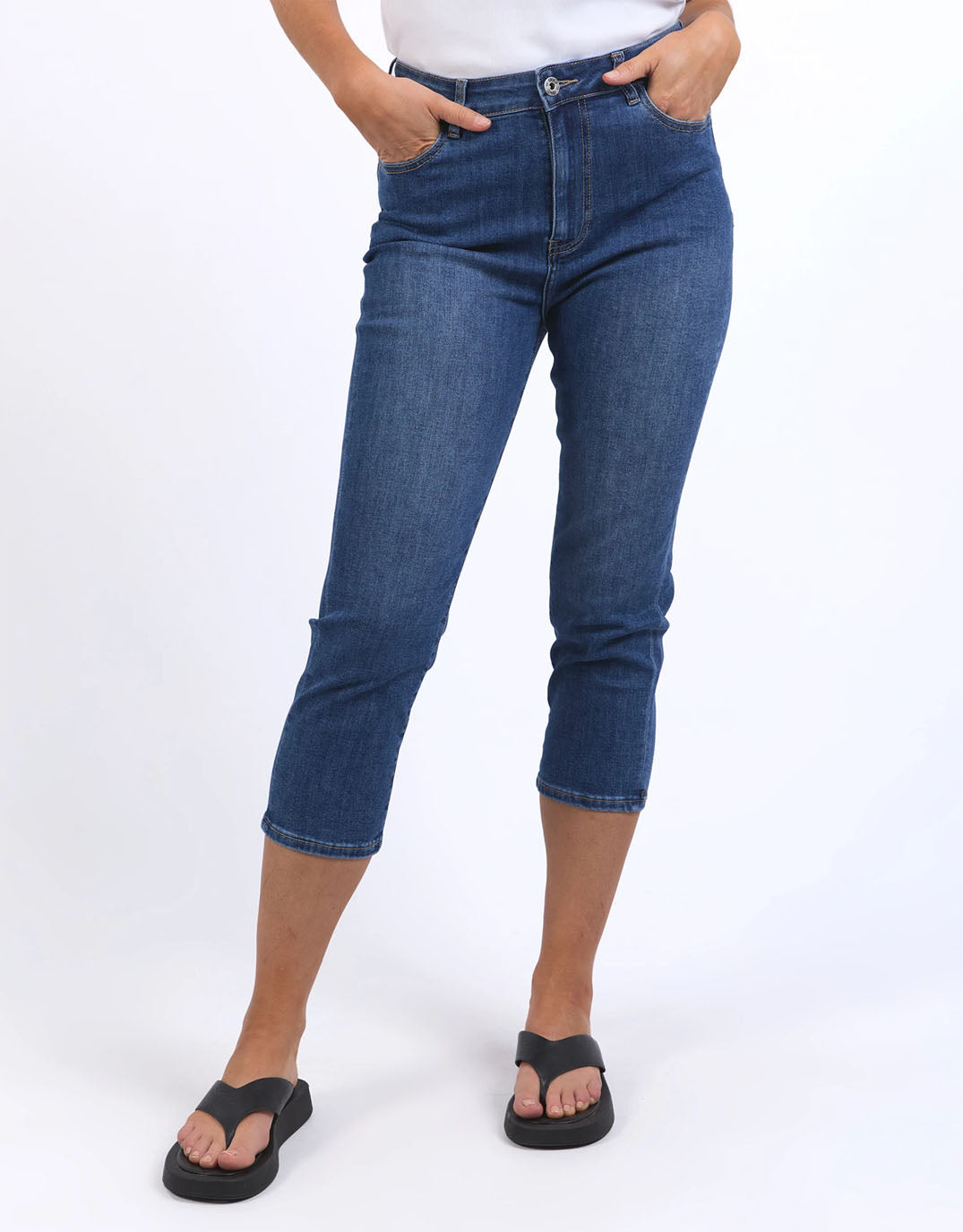 Image of Jeans. Productname: Mollie Capri Jean - in Blue colour by brand - Elm