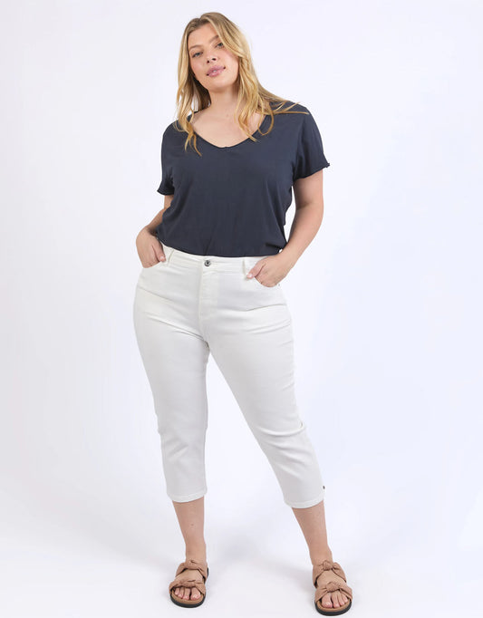 Image of Jeans. Productname: Mollie Capri Jean - in White colour by brand - Elm