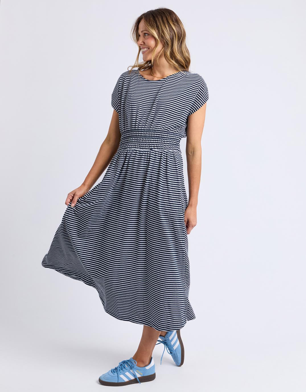 Elm Nelle Dress (Navy & White Stripe)
