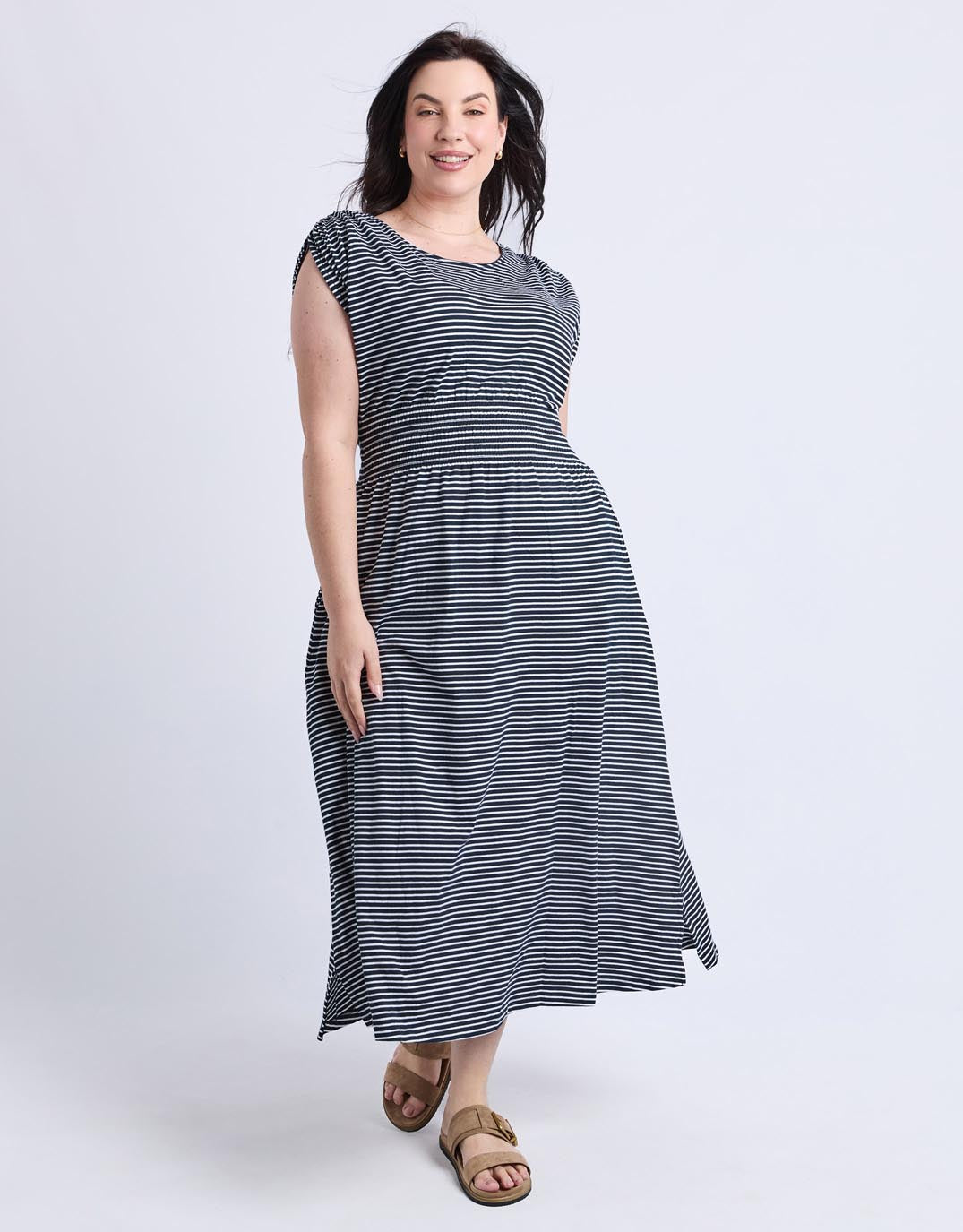 Elm Nelle Dress (Navy & White Stripe)