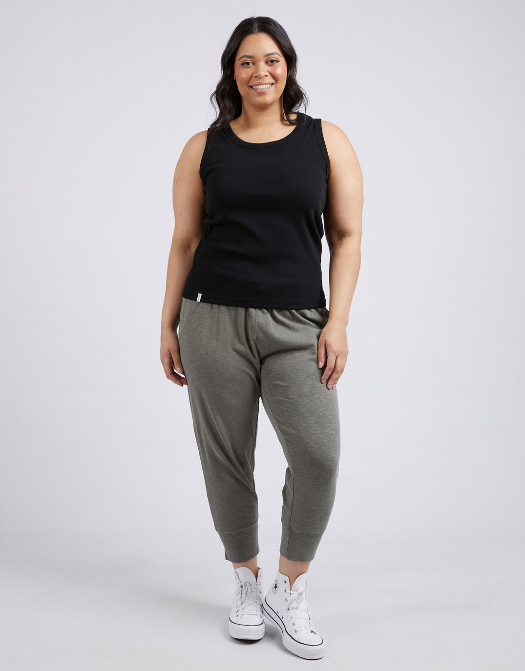Elm Rib Crew Tank (Black)