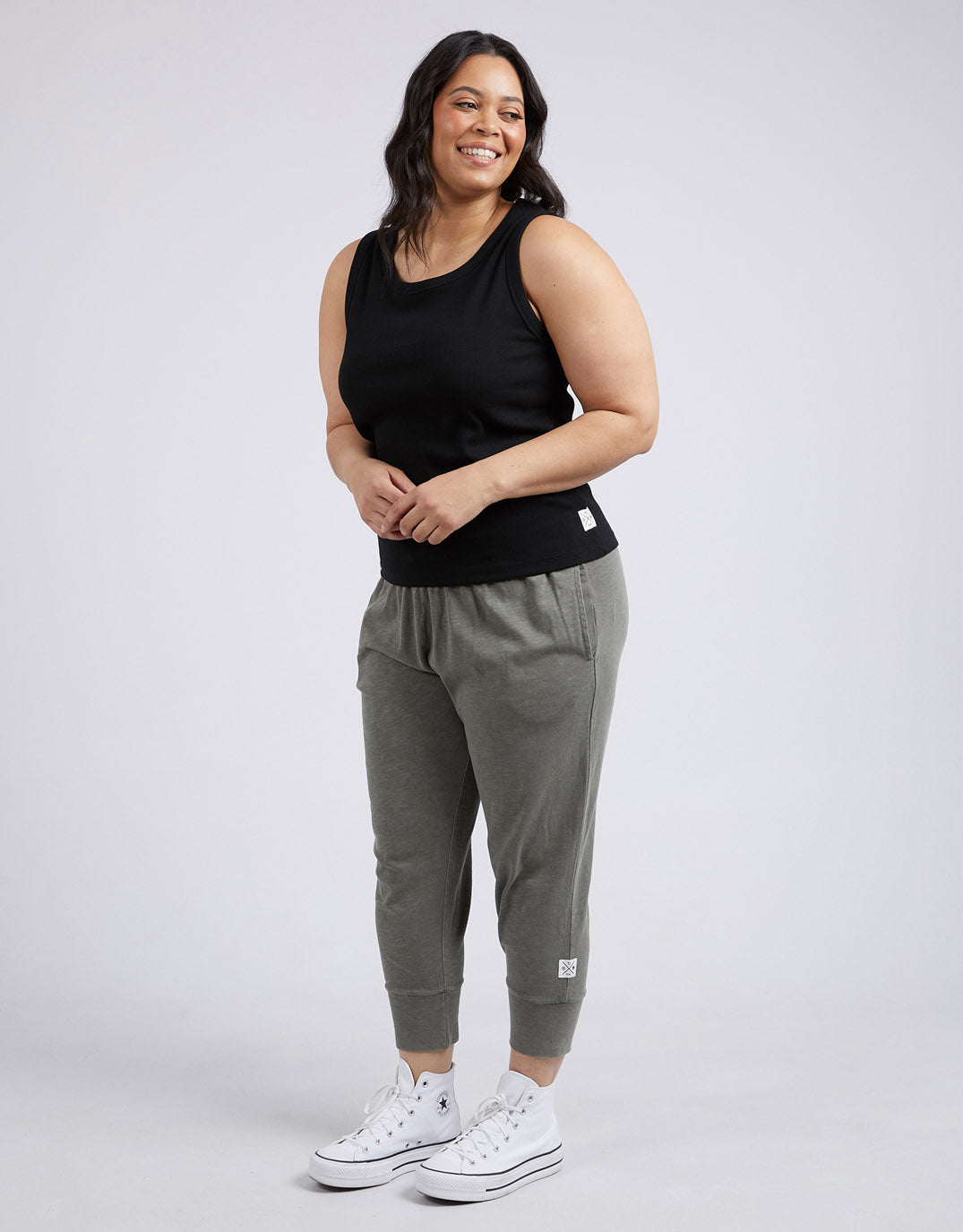 Elm Rib Crew Tank (Black)