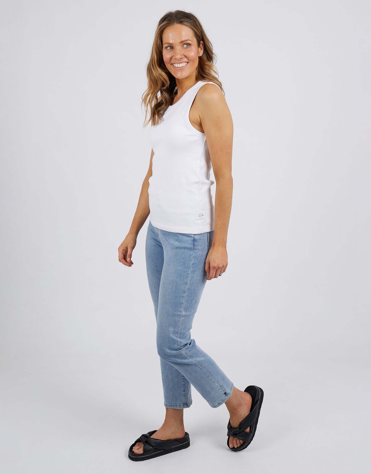 Elm Rib Crew Tank (White)