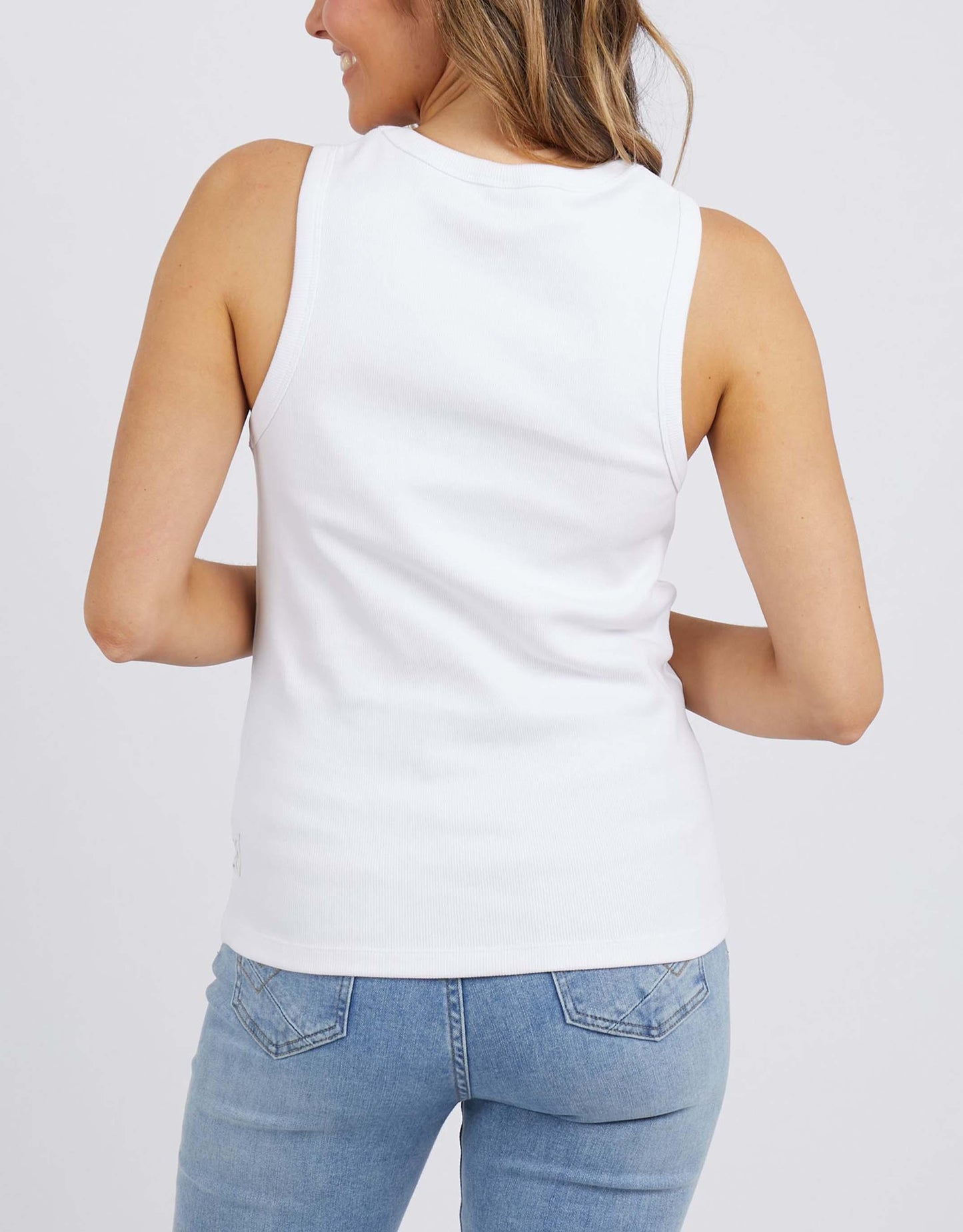 Elm Rib Crew Tank (White)