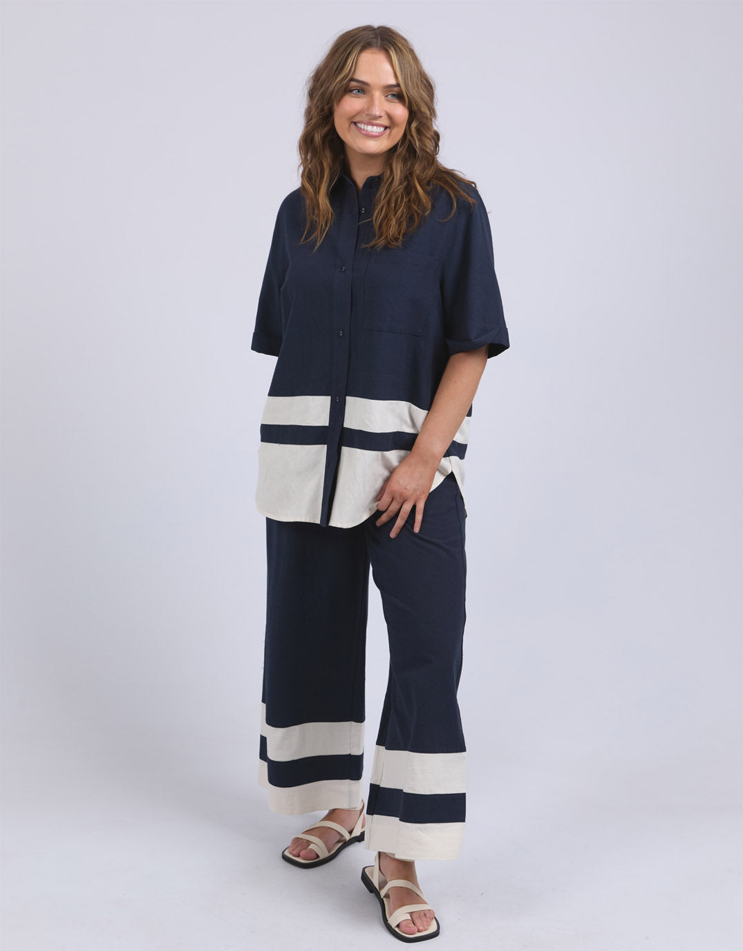 Elm Scarlet Pant (Navy Stripe)