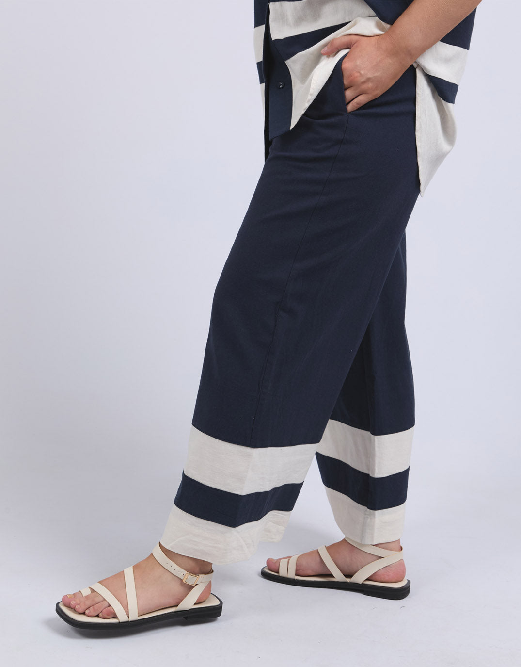 Elm Scarlet Pant (Navy Stripe)