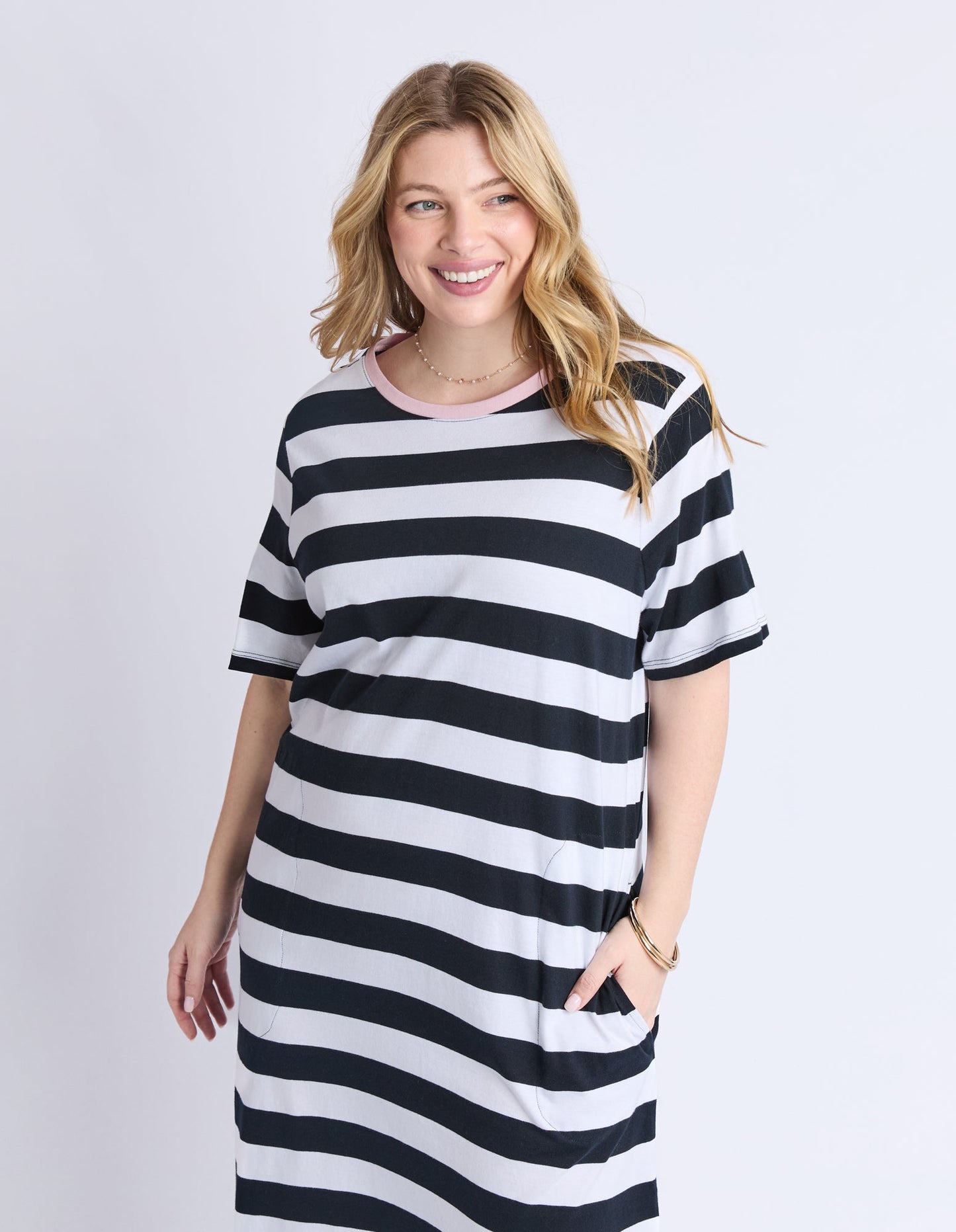 Elm Sorrento Dress (Black & White Stripe)