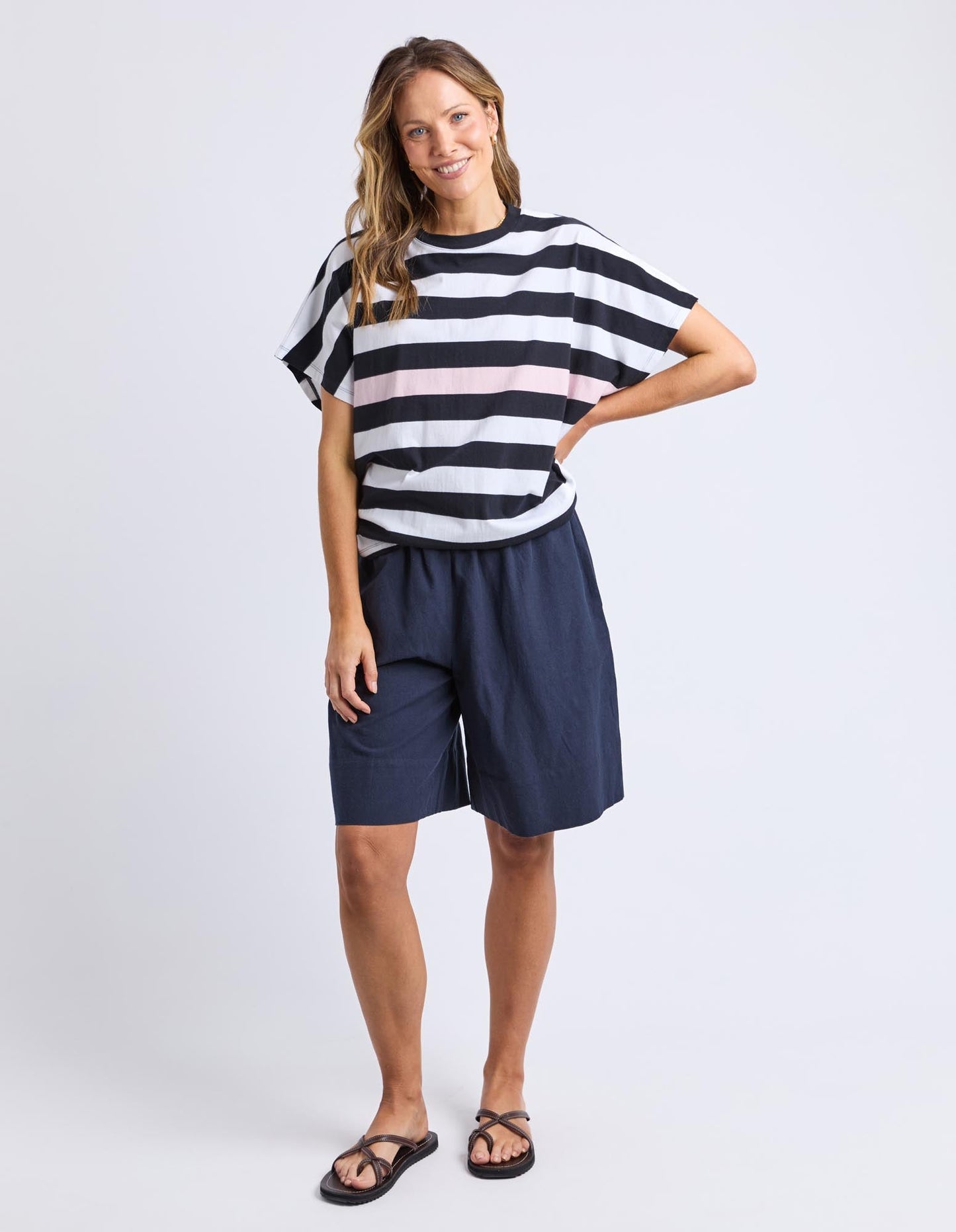 Elm Sorrento Tee (Black & White Stripe)