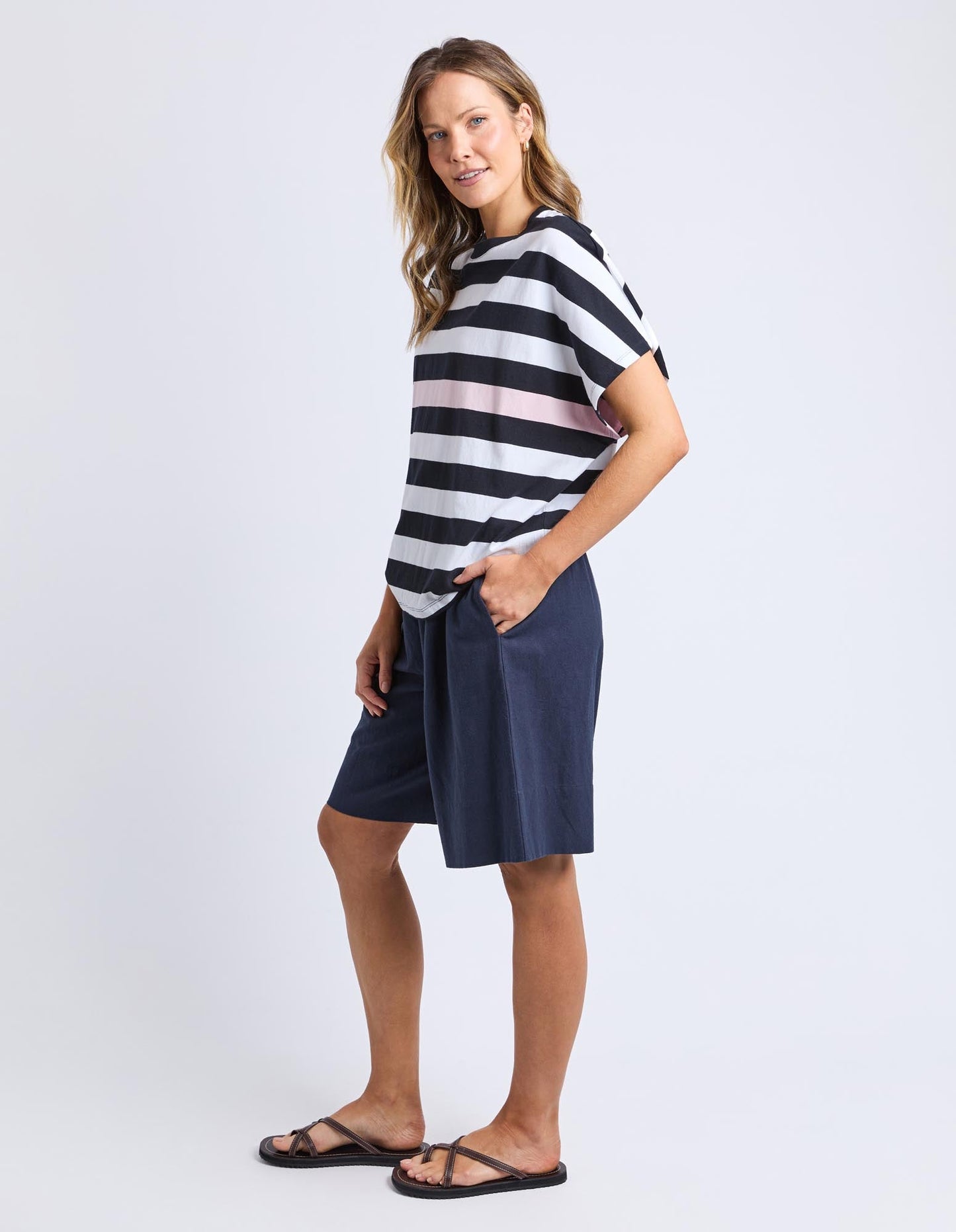Elm Sorrento Tee (Black & White Stripe)