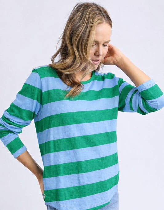 Elm Spritz Stripe Long Sleeve Tee (Turquoise/Light Blue Stripe)