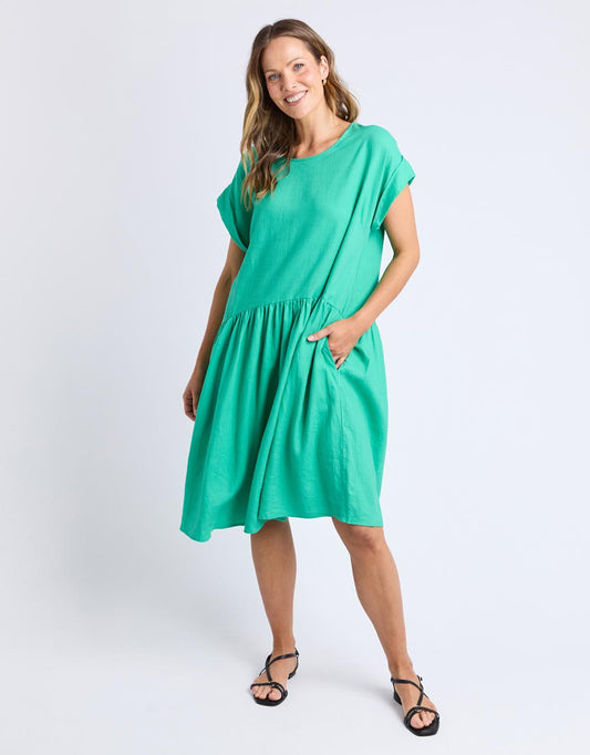 Image of Dresses. Productname: Sunset Hour Solid Dress Dress - in Gumdrop Green colour by brand - Elm