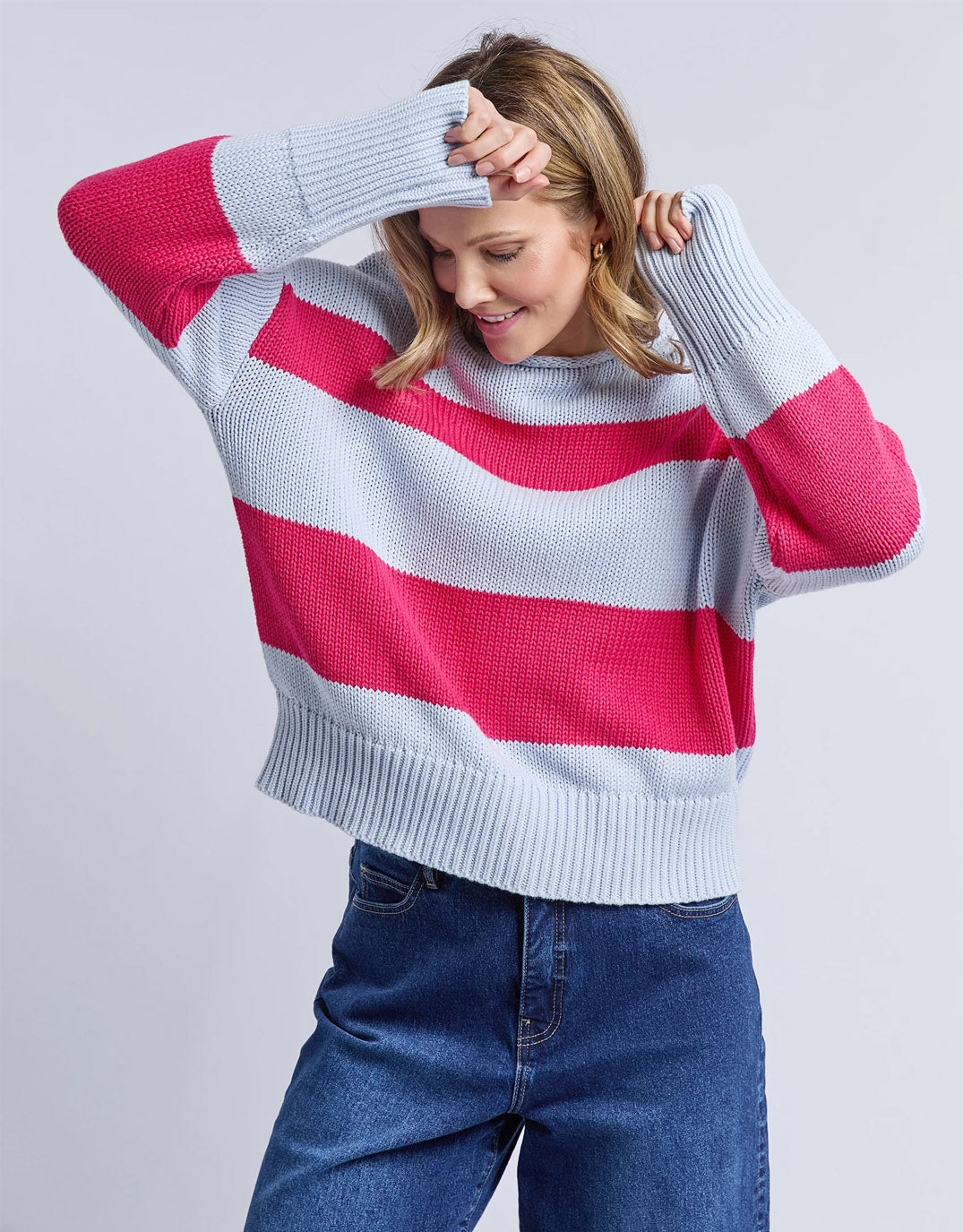 Elm Vesi Stripe Knit (Pink/Blue Stripe)