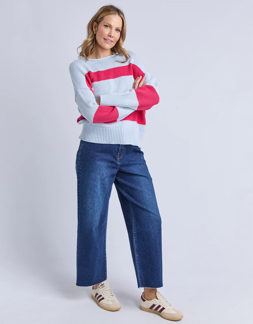 Elm Vesi Stripe Knit (Pink/Blue Stripe)