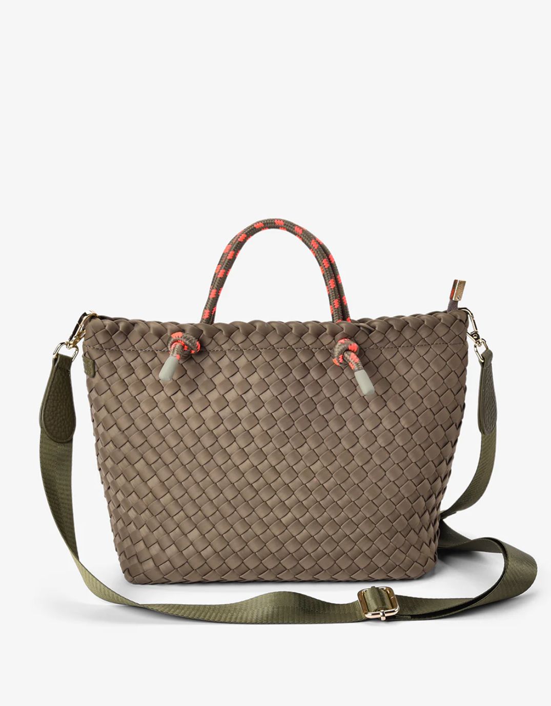Image of Accessories. Productname: Michigan Tote - in Khaki Neo Plait colour by brand - Elms + King