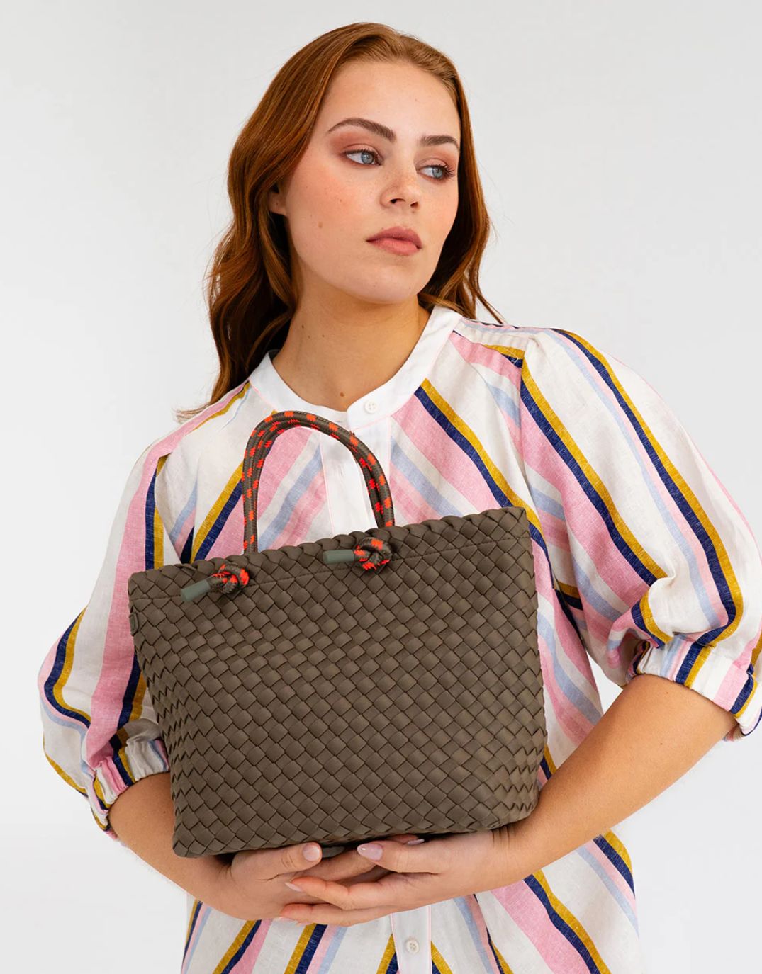 Elms + King Michigan Tote (Khaki Neo Plait)
