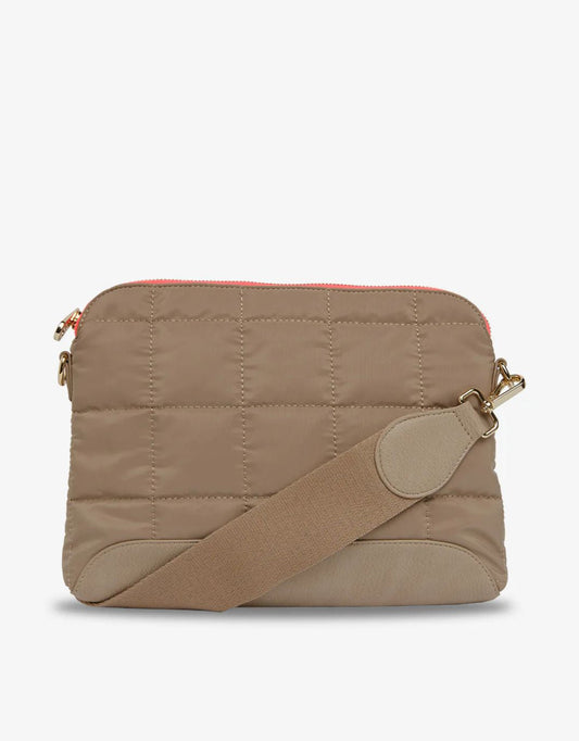 Image of Accessories. Productname: Soho Crossbody Bag - in Taupe colour by brand - Elms + King