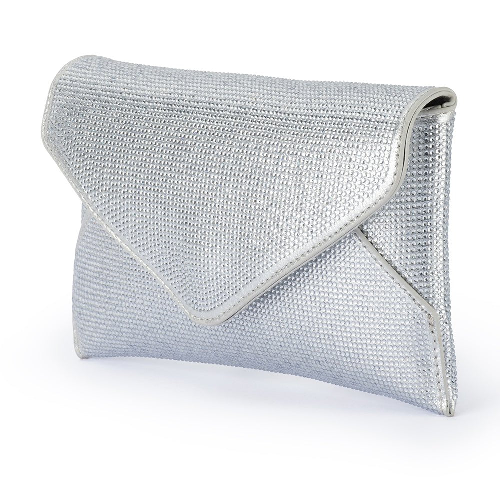 Olga Berg ELOISE Crystal Clutch (Silver)