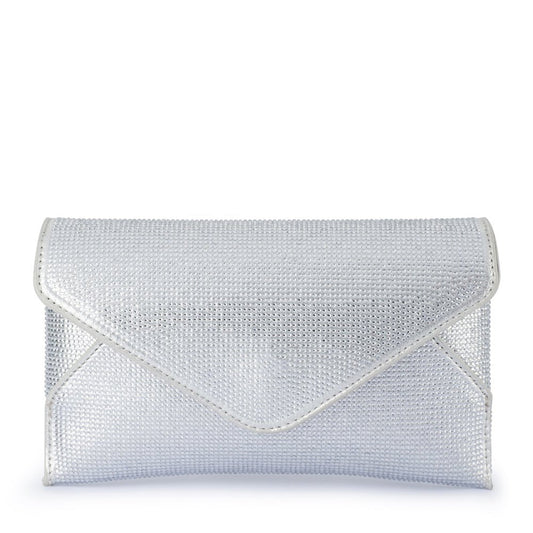 Image of Bags. Productname: ELOISE Crystal Clutch in Silver colour by brand - Olga Berg