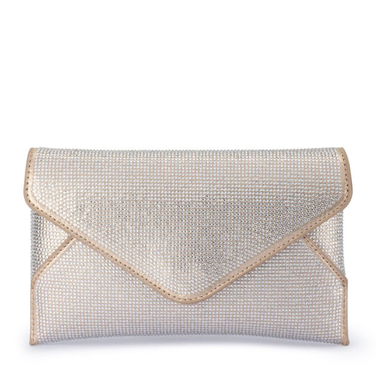 Image of Bags. Productname: ELOISE Crystal Clutch in Champagne colour by brand - Olga Berg