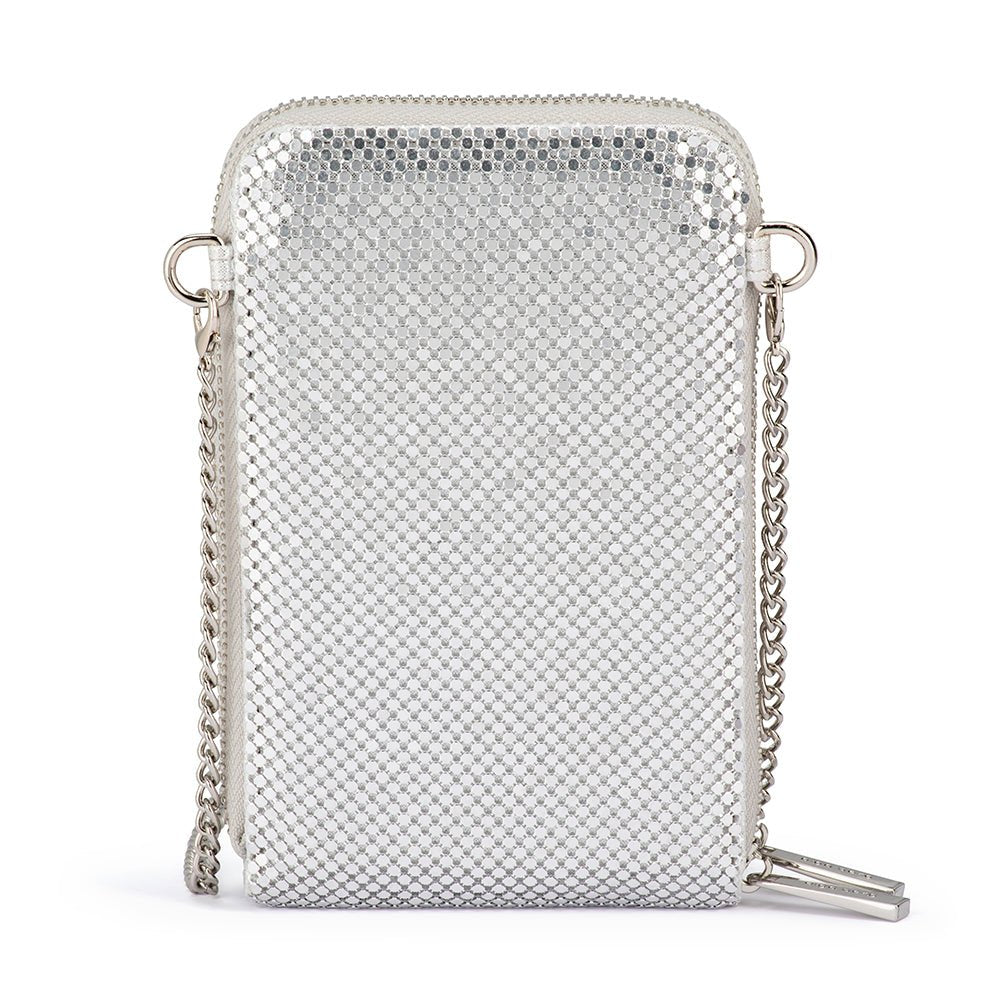 Olga Berg ELTON Mesh Cross Body Bag (Silver)