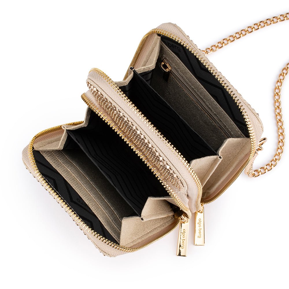 Olga Berg ELTON Mesh Cross Body Bag (Gold)