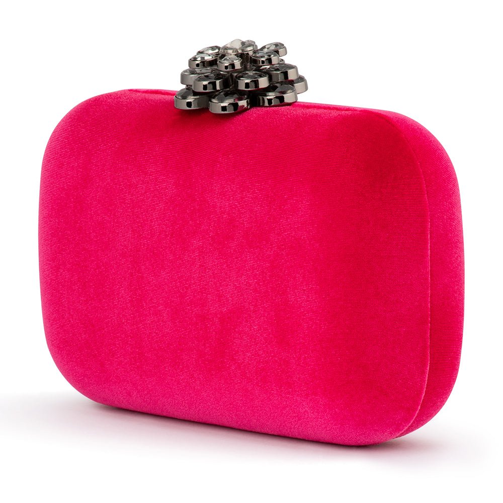 Olga Berg EMILIA Velvet Clutch (Fuchsia)